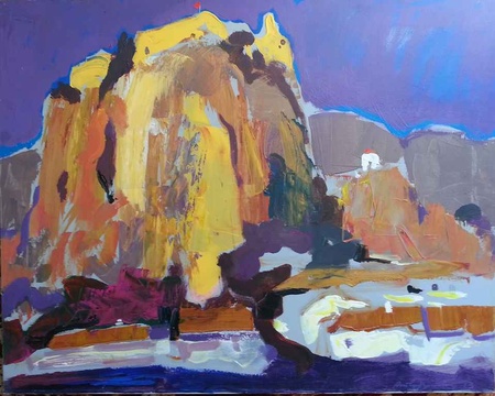 AHudzykevich Mountain town oil acrilic canvas 65x80 2013