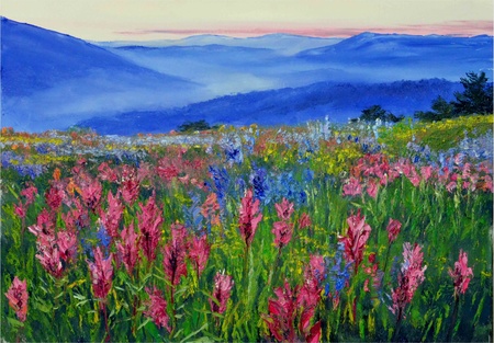 2012. Крылова. Синие дали. 70х50 х.м. 1